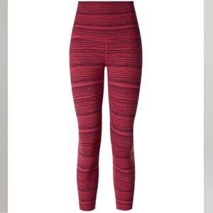 Lululemon cyber boom strip pink legging luon size 8 full length
